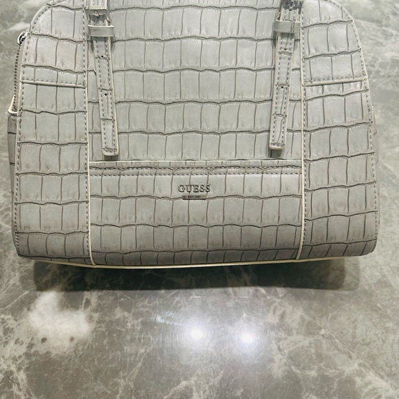 Guess Delaney Medium Classic Croc Embossed Gray Women’s Tote Handbag - Picture 8 of 8